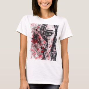Camiseta de arte de línea abstracta gótica grunge