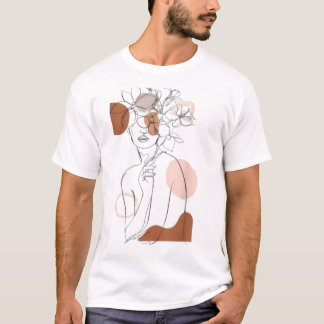 Camiseta de Arte de Línea Abstracta Minimalista –