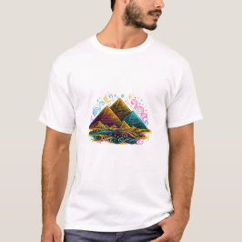Camiseta de arte de línea de la pirámide de Egipto
