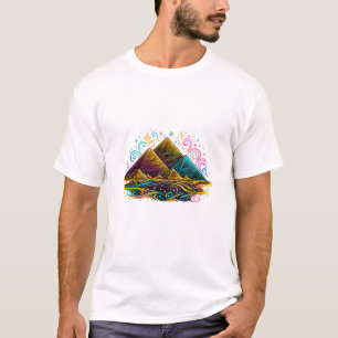 Camiseta de arte de línea de la pirámide de Egipto