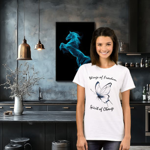 Camiseta de arte de línea de mariposa Alas de Libe