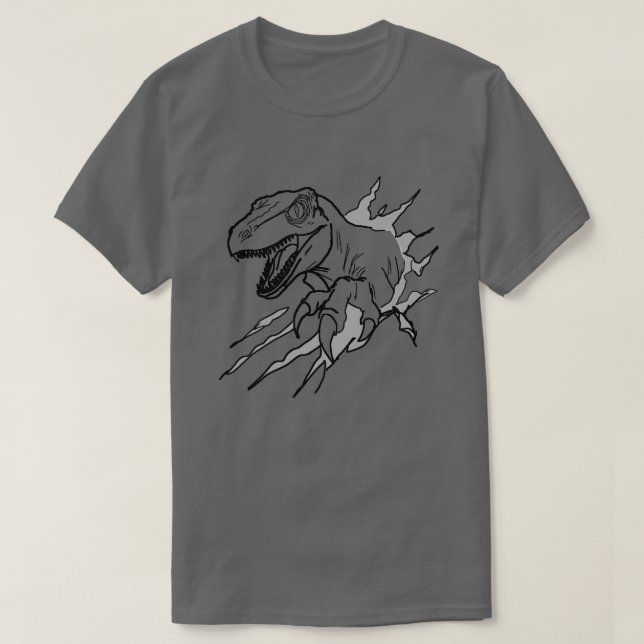 Camiseta de arte de línea de Velociraptor (Diseño del anverso)