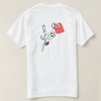 Camiseta de arte de línea floral minimalista