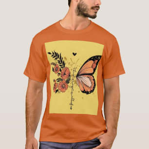 Camiseta de arte de mariposa monarca botánica esté
