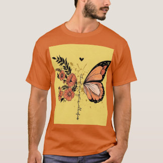 Camiseta de arte de mariposa monarca botánica esté