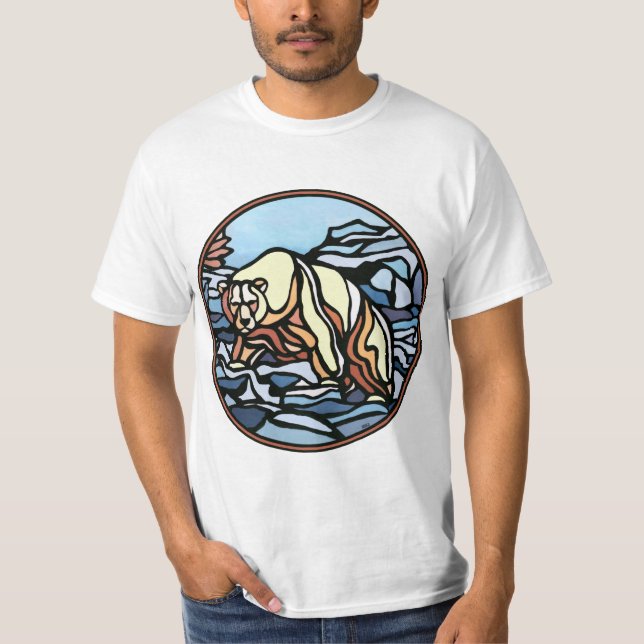 Camiseta de arte de oso tribal camiseta de oso pol (Anverso)