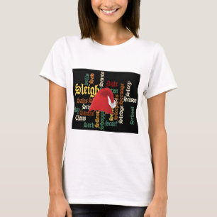 Camiseta de arte de palabras de Santa Hat