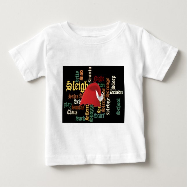 Camiseta de arte de palabras de Santa Hat (Anverso)