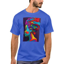 Camiseta de arte de papel multicolor