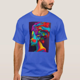 Camiseta de arte de papel multicolor