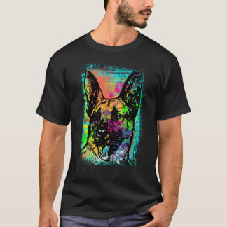 Camiseta de arte de perro abstracto colorido