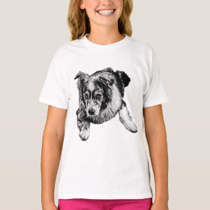 Camiseta de arte de perro australiano Shepherd aco