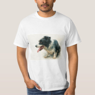Camiseta de arte de perro Border Collie con acuare