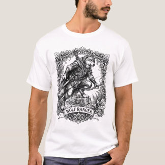 Camiseta de arte de tatuaje de punto Wolf Ranger A