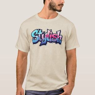Camiseta de arte de texto con grafiti elegante