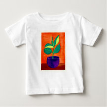 Camiseta de arte de una planta pusilánime pintada 