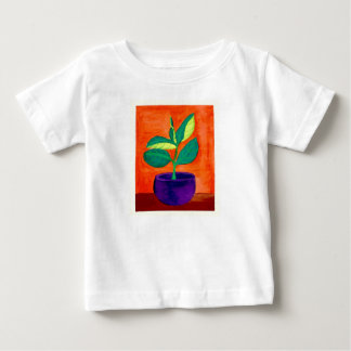 Camiseta de arte de una planta pusilánime pintada 