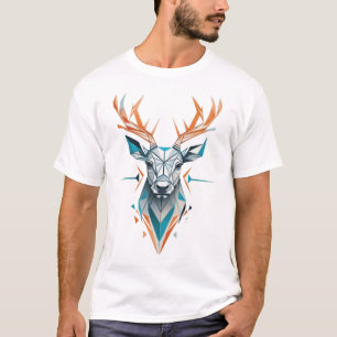 Camiseta de arte de venado geométrico   Vida silve