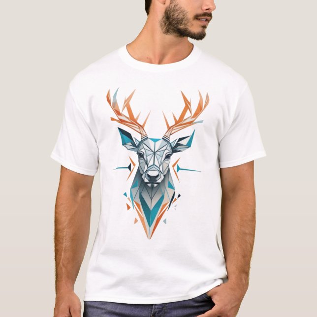 Camiseta de arte de venado geométrico | Vida silve (Anverso)