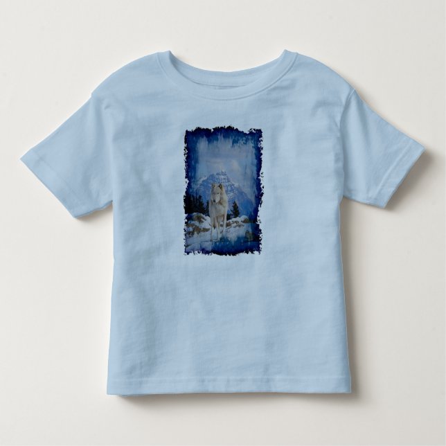 Camiseta de Arte de Vida Silvestre Gray Wolf & Roc (Anverso)
