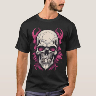 Camiseta de arte digital vibrante de cráneo psicod