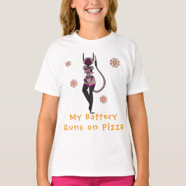 Camiseta de arte divertida Cute Robot Pizza