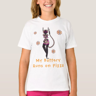 Camiseta de arte divertida Cute Robot Pizza