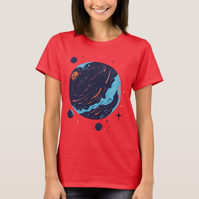 Camiseta de arte espacial del planeta cósmico (Anverso)