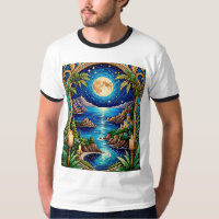 Camiseta de arte Fantasy Sanctuary iluminada por l