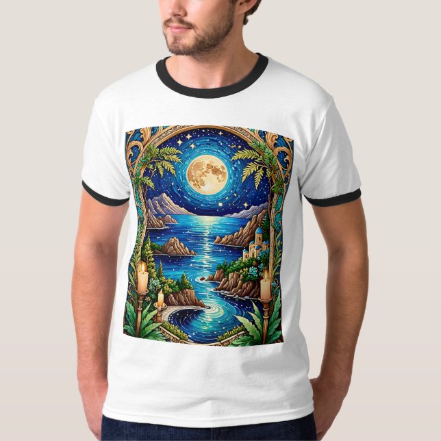 Camiseta de arte Fantasy Sanctuary iluminada por l (Anverso)