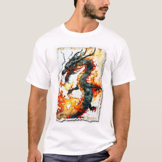 Camiseta de arte Fiery Dragon