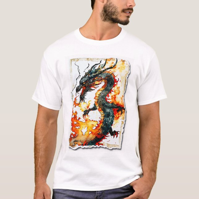 Camiseta de arte Fiery Dragon (Anverso)