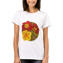 Camiseta de arte fino de primula de primavera pint