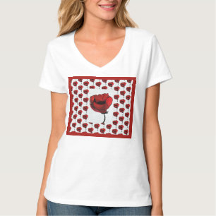 Camiseta de arte floral de pimientos rojos contemp