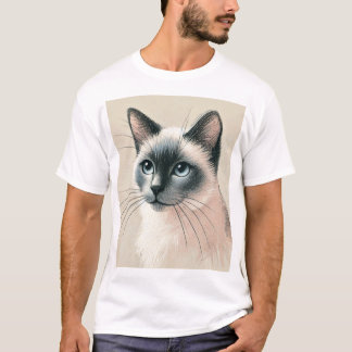 Camiseta de arte gato siamesa - regalo de amante d