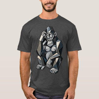 Camiseta de arte geométrico abstracto de gorila cu