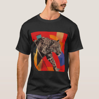 Camiseta de arte geométrico de leopardo abstracto