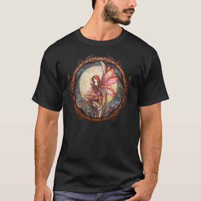 Camiseta de arte gótico de fantasía de hada roja d (Anverso)