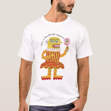 Camiseta de arte ingenuo divertido monstruo guapo