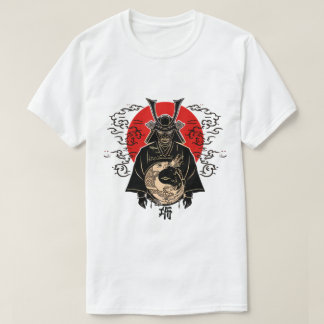 Camiseta de arte japonés de Samurái y Sol Naciente