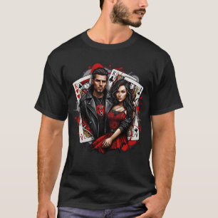 Camiseta de arte King & Queen Street Rojo y Negro 