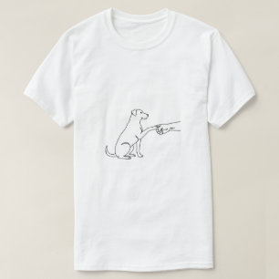 Camiseta de arte lineal de puño de perro minimalis