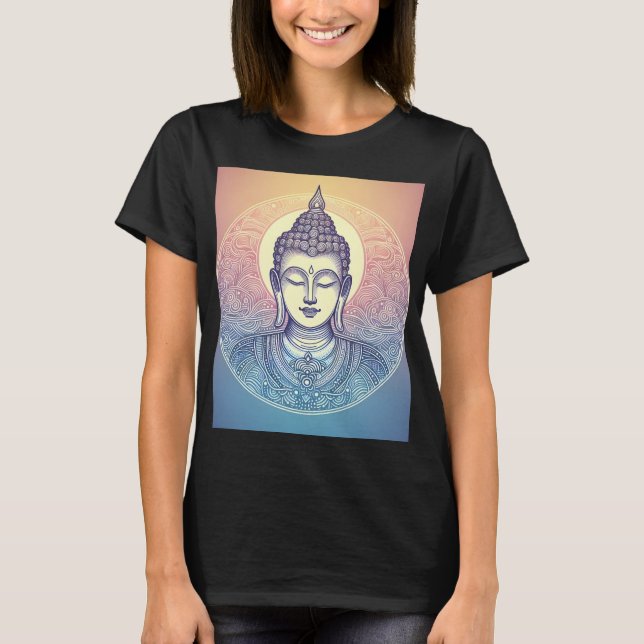 Camiseta de arte Mandala de Buda meditando - Espír (Anverso)