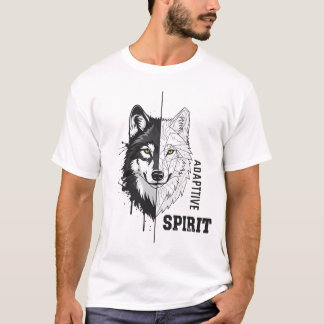 Camiseta de arte moderno del lobo Espíritu Adaptab