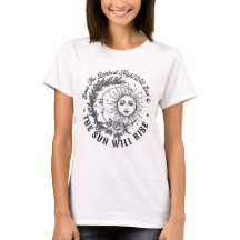 Camiseta de arte Moon and Sun Face Line - Coca Cel