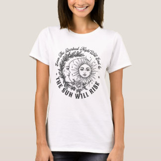 Camiseta de arte Moon and Sun Face Line - Coca Cel
