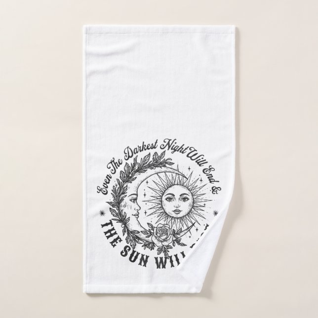 Camiseta de arte Moon and Sun Face Line - Coca Cel (Toalla de mano)
