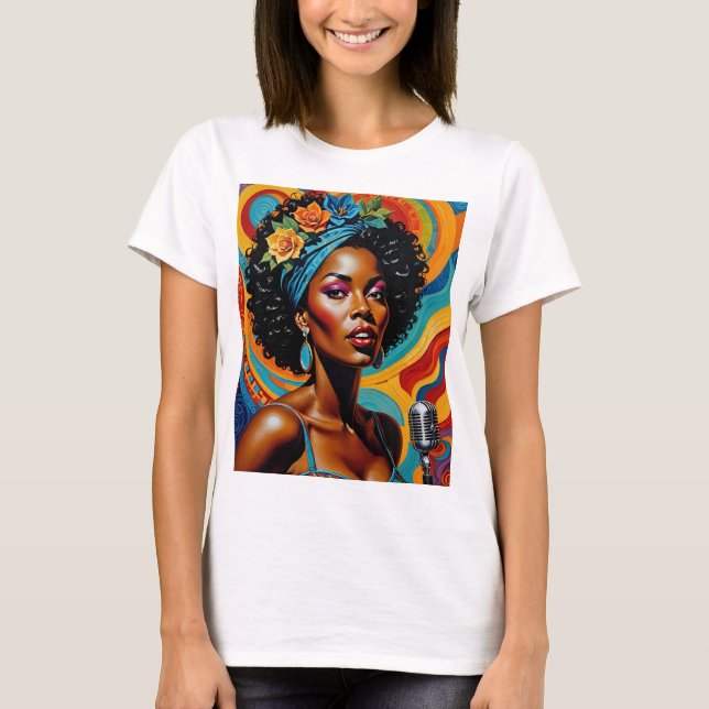 Camiseta de arte musical colorida de cantante Soul (Anverso)