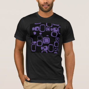 Camiseta de arte negra, púrpura y violeta retro