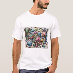 Camiseta de Arte Neurográfico Esfera Geométrica Co